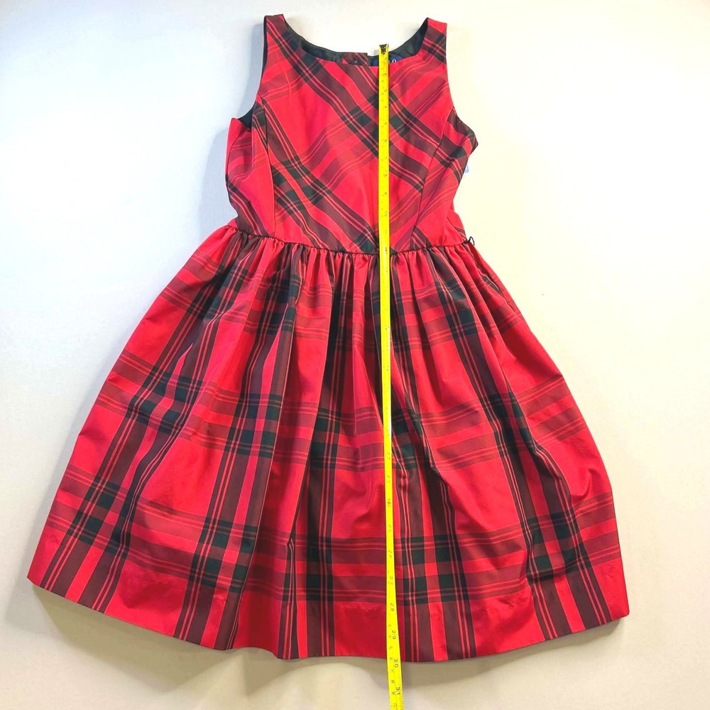 Polo Ralph Lauren Girls Red Black Plaid Taffeta Holiday Dress Size 12 - Picture 5 of 9